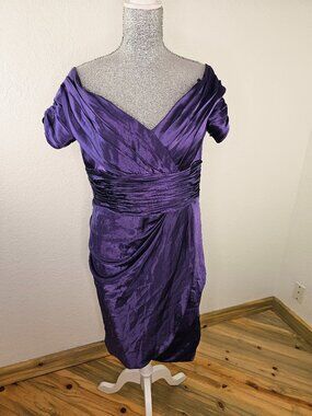 Robert Bullock Purple Satin Bridesmaid Dress Size 18